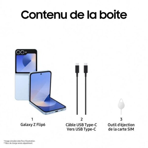 Samsung Galaxy Z Flip6 Smartphone 256 Go Bleu – Image 3