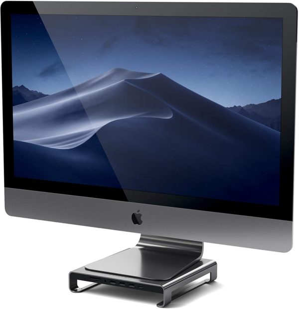 SATECHI Support de Type-C pour iMac en Aluminium avec Données USB-C Intégrées, USB 3.0, Lecteur de Cartes Micro/SD & Prise de Casque Compatible avec iMac Pro et iMac 2016/2017 (Gris Sidéral) – Image 2